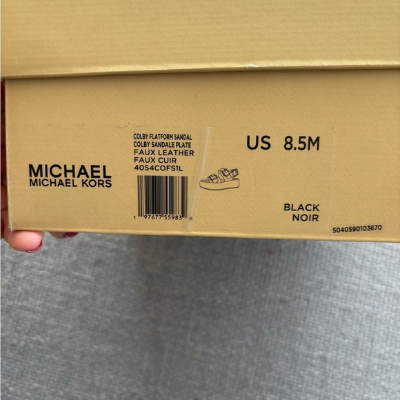 Michael Kors Colby Flatform Sandals Black Leather Size 8.5 – Brand New in Box - Picture 5 of 14